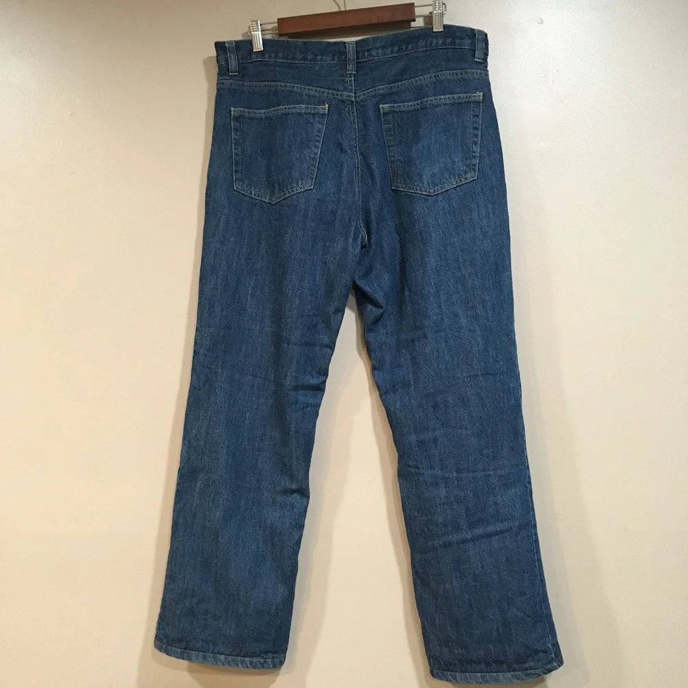 Faded Glory Fleece Lined Jeans Mens 36x32 Blue Denim Workwear Utility‎ Outdoor